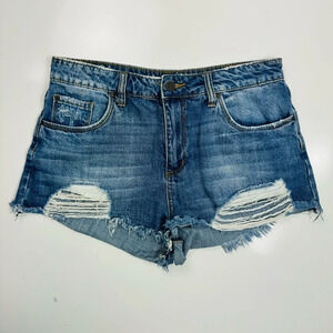 BP.‎ Distressed Medium Wash Short Shorts Sz 28